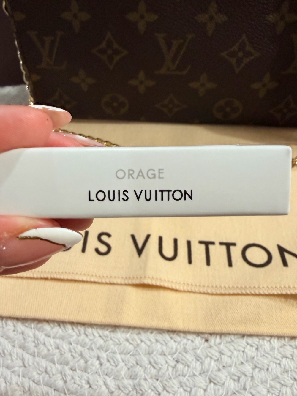 Louis Vuitton Monogram Toiletry Bag with chain , LV dust bag & LV Box & Orage - Picture 15 of 16